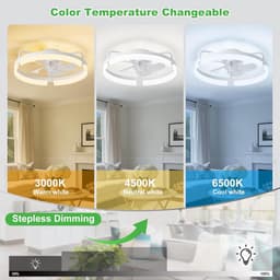 Stille Inbouw Plafondventilator met LED Verlichting - 50cm DC-Motor, 6 Snelheden, 3 Kleurstanden & Dimbaar Licht — thumbnail 3