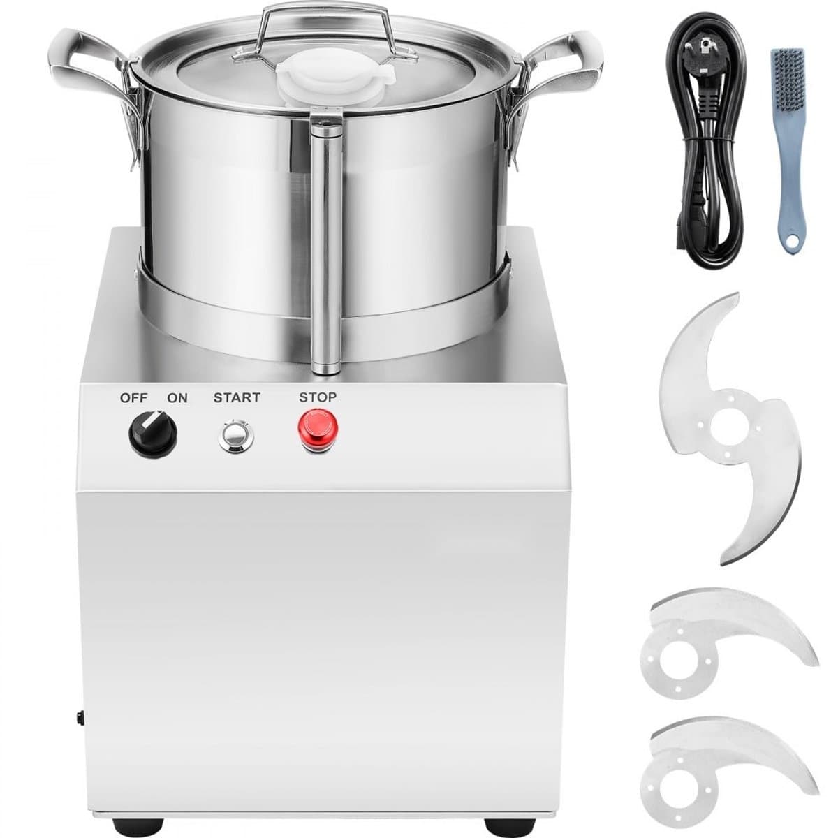 Keukenmachine - Foodprocessor & Groentesnijder - Inhoud 6 L - Voedselveilig RVS - Inclusief 2 S-vormige Messen - Multifunctioneel Hakken & Snijden - Voor Groenten Fruit Noten — afbeelding 1