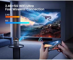 Milova Beamer - Projector - Draagbaar - Thuisbioscoop - Buetooth en WiFi - Full HD - Mini beamer — thumbnail 4