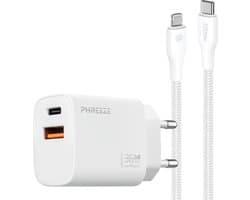 Phreeze dubbele usb adapter 35w met oplaadkabel geschikt voor iphone en ipad met lightning kabel - Snellader met oplaadkabel