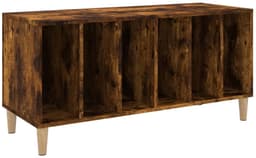 Platenspeler Meubel - LP-kast - Platenspelerkast - Draaitafelstandaard - Platenspelerstandaard - Vintage Displayplank - Gerookt Eiken — thumbnail 4