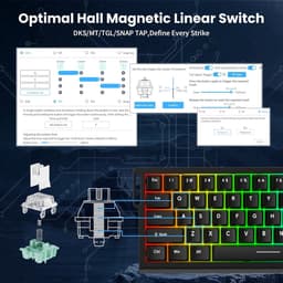 Mide68 - 65% Bedraad Gaming Toetsenbord - RGB Verlicht toetsenbord - Hall Effect Rapid Trigger Mechanisch Toetsenborden - Hot Swap - 8K Hz - 0.01mmRT - 0.125ms - Zij Bedrukte toetsen - 68 Keys -Beste prijs-kwaliteitverhouding - Edele zwarte — thumbnail 11