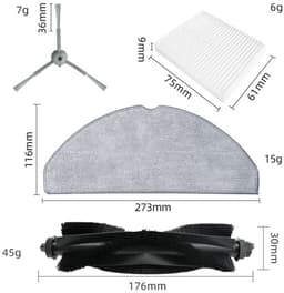 14 stuks robotstofzuiger accessoires - Geschikt voor Eufy G50 Hybrid (SES) - L60 Hybrid (SES) - L60 - L60 SES - L50 - L50 SES - Onderdelen - voor robotstofzuiger - met reinigingsborstel - Vervangingsonderdelen — thumbnail 2