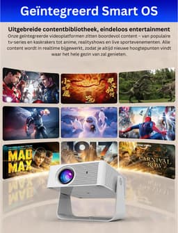 Mini Beamer - Film Projector met Bluetooth - Draagbare Beamer - 4K Kwaliteit - Wit — thumbnail 4