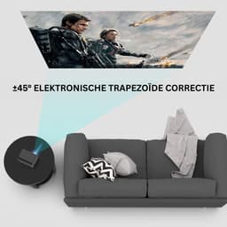 Mini Beamer - Film Projector met Bluetooth - Draagbare Beamer - 4K Kwaliteit - Grijs en zwart — thumbnail 4