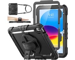 Schokbestendige iPad Hoes 11 inch met 360° Draaibare Stand en Schouderband - Geschikt voor 10e/11e Generatie