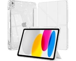 Transparante Schokbestendige Cover voor iPad 11e Generatie (2025) & 10e Generatie (2022) met Potloodhouder en Y-Vorm Standaard - Zilver