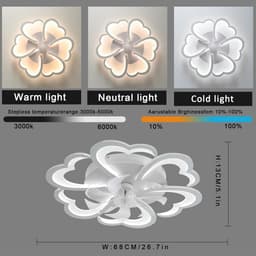 Moderne Plafondlamp met Ventilator en Dimbaar LED Licht - 6 Snelheden en Afstandsbediening — thumbnail 2