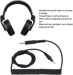 Uitschuifbare audio kabel met 3,5 mm en 6,3 mm plug voor DJ hoofdtelefoon - Kwaliteitsvolle vervangende kabel geschikt voor Pioneer HDJ-CUE1, HDJ-CUE1BT, HDJ-X5, HDJ-X7, HDJ-S7 - Lange en stevige audio verbinding. — thumbnail 3
