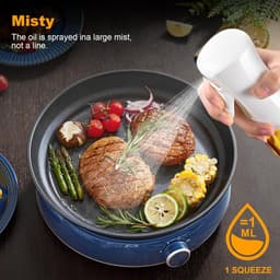2 stuks 200 ml oliesprayfles - Lekvrij ontwerp voor eenvoudig gebruik - Kookoliespray - Keuken BBQ oliesprayfles - 195 * 54 mm - Geschikt voor keuken BBQ, Airfryer, salade, bakken - Wit — thumbnail 3