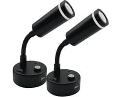 Dimmable 12V LED Leeslamp met USB - 2 Stuks