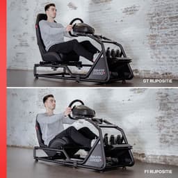 REBBLERS® SIMR 1000G Sim Racing Cockpit + Gearshift Holder - Verstelbare Racestoel van Formula naar GT/Rally - Race Simulator - Zwart — thumbnail 5