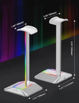 RGB Hoofdtelefoonstandaard met Draadloze Oplading en 7 Verlichtingseffecten — thumbnail 4