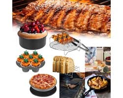 12 stuks 7 inch accessoires voor heteluchtfriteuse met antiaanbaklaag, machinewasbaar, voor siliconen bakvorm accessoires voor heteluchtfriteuse