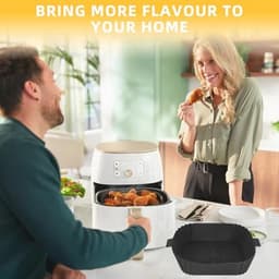 Silicone Bakvorm voor Airfryer - 2 Stuks Herbruikbare Siliconen Mallen met Ovenwant voor Airfryer, Magnetron en Oven — thumbnail 4