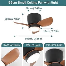 Moderne dimbare LED plafondventilator met verlichting en afstandsbediening — thumbnail 1
