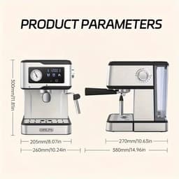 Smart Touch 20-bar espressomachine – 1,5L & stoomfunctie — thumbnail 3