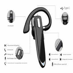 GELLDG Bluetooth-headset - Draadloze headset met microfoon - Headset voor in de auto - Tot 15 uur gesprekstijd - Geschikt voor iOS- en Android-telefoons — thumbnail 3