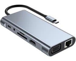 11-in-1 dockingstation, multifunctionele hub, Type-C netwerkkaartlezer, 11-in-100Mbps netwerkkaart