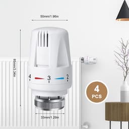 4x Slimme Thermostaatknoppen Set voor Radiator - Universele M30 Fitting — thumbnail 3