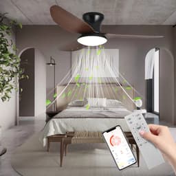OYLCDI LED Plafondventilator - Stil - Met APP & Afstandsbediening - 6 Snelheden - Lamp en Ventilator Apart Schakelbaar — thumbnail 1