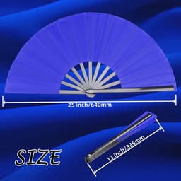 2-Pack Grote Opvouwbare Handventilator - Nylon Doek Ventilator voor Dans, Decoraties en Festivals — thumbnail 1