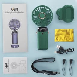 Draagbare USB-oplaadbare Handventilator met 5 Snelheden en LED-display — thumbnail 2