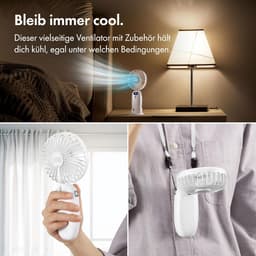 Draagbare Oplaadbare Mini Nekventilator met 5 Snelheden en Telefoonhouder - USB Ventilator voor Thuis, Kantoor en Reizen — thumbnail 4