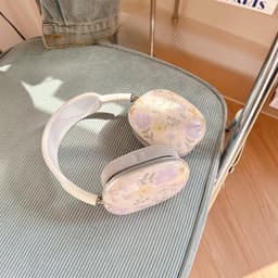 Hoesje voor AirPods Max met Paars Bloemenpatroon, Schokbestendige Beschermhoes — thumbnail 2