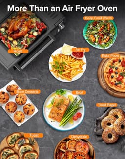 Slimme 12-in-1 Heteluchtfriteuse Ovensnelbroodrooster, 21 QT, 1800W — thumbnail 5