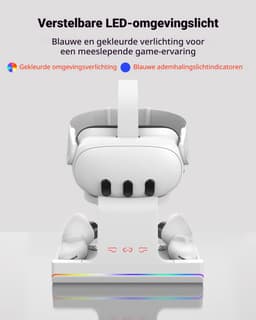 Gloovon® - VR Oplaadstation - VR Console Standaard - RGB-verlichting - Oplaadstandaard Controller Oplader - Oculus Quest 3 Accessoires - Geschikt voor Meta Quest 3 — thumbnail 2