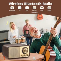IBETTERTEC - Radio- Digitalradio- Retro Radio met Bluetooth- FM Radio- Vintage Radio met AUX/USB- Radio voor Keuken/Slaapkamer/Kantoor — thumbnail 5