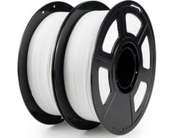 2 kg Hogesnelheids PLA Filament 1.75mm - 2 Rollen Wit - Nauwkeurig & Sterk 3D Printer Materiaal