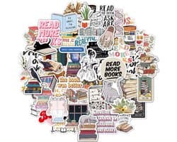 Set van 50 Waterdichte Stickers voor E-reader, Boek-Thema Ontwerpen