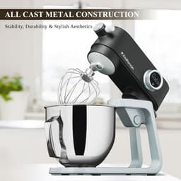 Volledig metalen keukenmachine met 8 snelheden en timerfunctie – ideaal voor elke baksessie — thumbnail 2