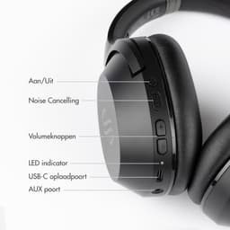 Selencia Urban Play Koptelefoon - Draadloze Koptelefoon met Active Noise Cancelling - Bluetooth Headphones - Midnight Black — thumbnail 7