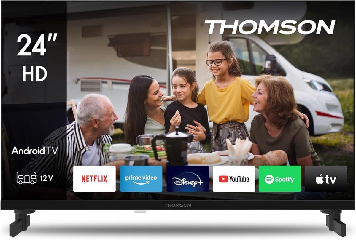 24 Inch (60 cm) Smart Android TV voor Camping: HD LED TV met Google Assistant en Wifi — afbeelding 1