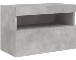 TV wandmeubel met LED verlichting 60x30x40cm betongrijs