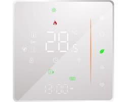 WiFi Smart thermostaat voor elektrische vloerverwarming - Programmeerbaar - Touchbediening - Mobiele app - Spraakbesturing - Compatibel met /thuis - 16 A - Wit