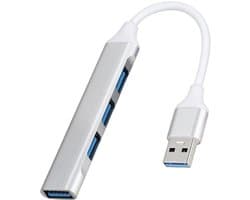 USB-hub, 4-poorts mini-dockingstation met adapter, laptop-extender (4 USB 3.0-poorten), ultraslank draagbaar datacenter Geschikt voor MacBook Pro/Air, iMac, Surface Pro, XPS, PC.