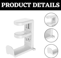 longziming -Klembevestigde Headset Houder voor Bureau – Draaibare 360° Koptelefoon Haak – Punch-free Ophangrek voor Hoofdtelefoons, Gaming Headsets & Accessoires – Handige Opslag voor Werkplek — thumbnail 2