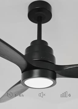 Stille plafondventilator met afstandsbediening, 40W, 112 cm, 6 snelheden, timer en zomer-winterfunctie — thumbnail 4