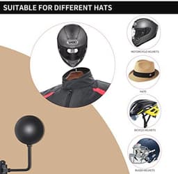 Helm Muurbevestiging voor Motor- en Fietshelmen - 180 Graden Rotatie met 2 Haken - Accessoires voor Jassen en Hoeden — thumbnail 3