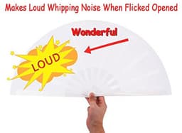 Grote Opvouwbare Nylondoek Ventilator voor Vrouwen - Handventilator voor Dans en Geschenken — thumbnail 3