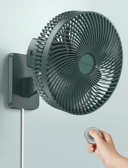 Kleine Wandventilator met Afstandsbediening en Timer - 10 Inch Oscillerende Ventilator met 4 Snelheden en 90° Oscillatie — thumbnail 3