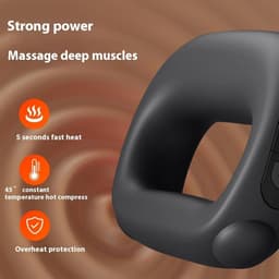 Deep tissage shock muscle massage gun: met verwarmingsfunctie, instelbare intensiteit en snelheid, super stil, usb-c oplaadondersteuning-zwart — thumbnail 4