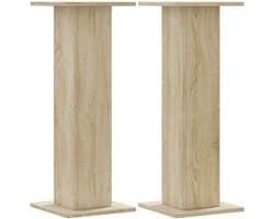 vidaXL - Speakerstandaards - 2 - st - 30x30x80 - cm - bewerkt - hout - sonoma - eiken