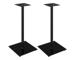 vidaXL - Luidsprekerstandaards - 2 - st - 1 - pijler - gehard - glas - zwart