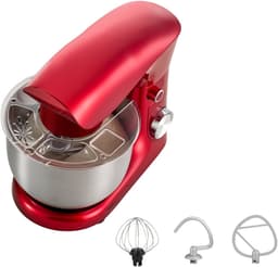 Elektrische Standmixer, 4,2 L Keukenapparaat, 1500W Deegmixer met 10 Snelheden en Pulsfunctie, Kantelbaar Kopontwerp, Inclusief Roestvrijstalen Kom, Deeghaak, Garde en Klopper voor Bakken, Mixen, Kloppen en Kneden — thumbnail 1