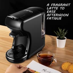 KZQ Koffiemachines - Espressomachine - Koffiezetapparaat - Espressomachines - Koffiemachine - Capsule koffiemachine - Automatische koffiemachine - Opstarttijd 40 seconden - Voor latte - Voor zwarte koffie - Voor thuis - Voor kantoor - Cadeau - Zwart — thumbnail 4